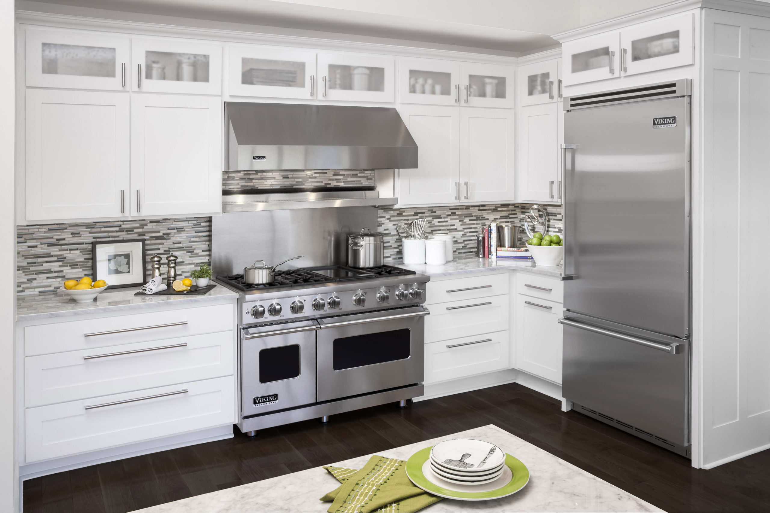 Gray Viking Range Hood and Gray Viking Range - Transitional - Kitchen