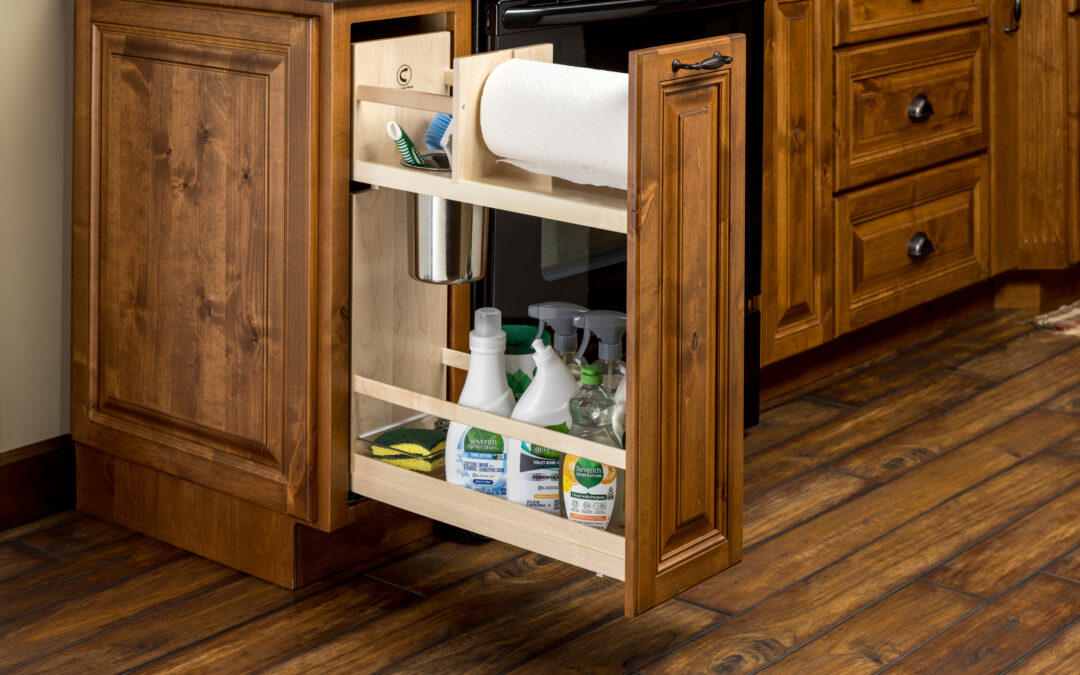 Century Component introduces the Cleaning Center base cabinet roll out.